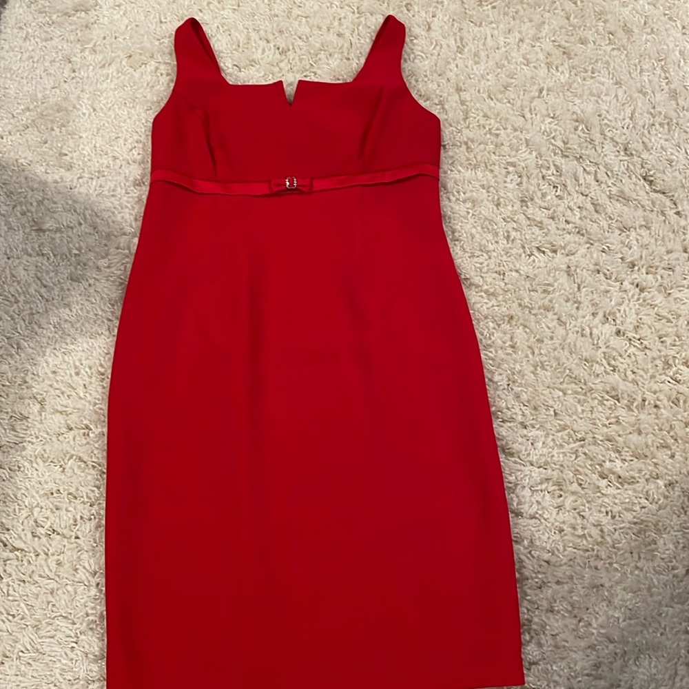 Nine2Nine RedDress with Rhinestone Buckle